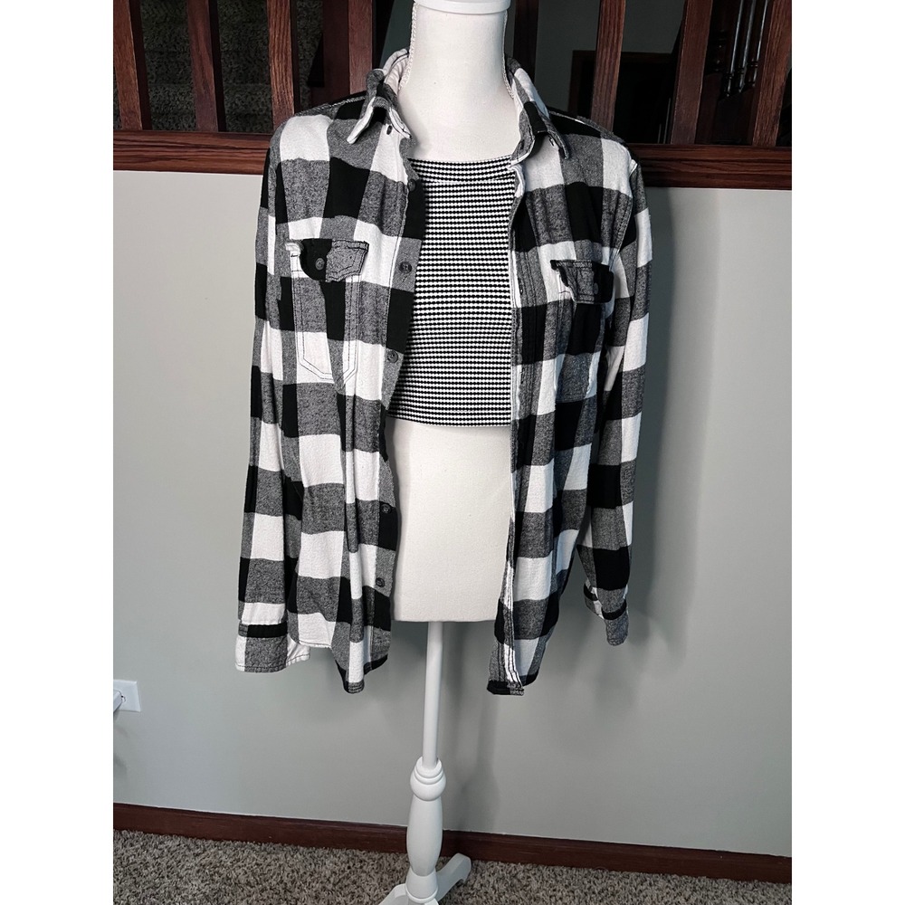Zara Trafaluc Women Black White Striped Ribbed Knit Short Sleeve Crop Top M
